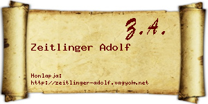 Zeitlinger Adolf névjegykártya